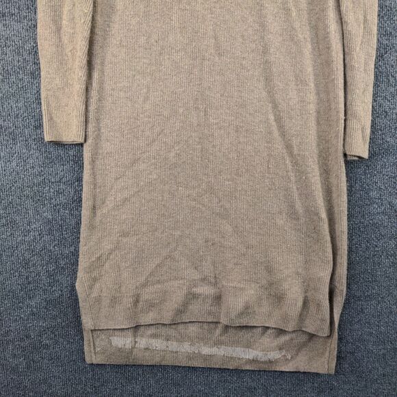 Madewell Womens Knit Sweater Dress Tan Small Long Sleeve Raglan Side Slit Hi-Low - Picture 4 of 13